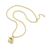 Brass Black Enamel Halloween Ghost Pendant Necklaces LS-NJEW-B135-01A-G-2