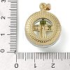 Brass Micro Pave Cubic Zirconia with Glass Pendents KK-Q815-01G-03-3