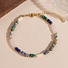 Natural & Synthetic Mixed Stone Heishi Beaded Bracelets with 304 Stainless Steel End Chains for Women YZ9262-6