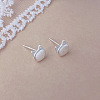 925 Sterling Silver Stud Earrings EJEW-C176-01A-MS-1