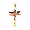 4Pcs 4 Colors Dragonfly Glass Pendant Decoration HJEW-TA00277-4