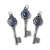 Key Brass Natural Sodalite Big Pendants KK-D361-01AS-25-1