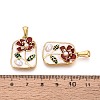 304 Stainless Steel Rhinestone & Enamel & ABS Imitation Pearl Pendants STAS-T072-86A-G-3