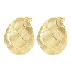 Woven Oval Brass Stud Earrings EJEW-D351-06G-2