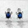 Tortoise Zinc Alloy Cubic Zirconia Stud Earrings WG8EE25-03-1