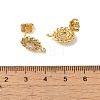 Rack Plating Brass Oval Stud Earrings Findings EJEW-H004-06G-3