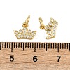 Brass Micro Pave Clear Cubic Zirconia Charms KK-A269-29G-3