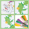 3 Sets 3 Style DIY Oval & Cactus Pattern Bookmark Cross-Stitch Kit DIY-NB0008-96-3