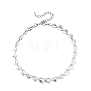 2Pcs 2 Colors Valentine's Day 304 Stainless Steel Heart Link Chain Anklets for Women AJEW-AN00801-5