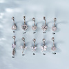 316L Surgical Stainless Steel Clear Cubic Zirconia Curved Barbell Belly Rings WG7644D-08-1