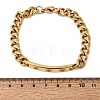 304 Stainless Steel Micro Pave Cubic Zirconia Cuban Link Bracelets BJEW-D408-01G-3