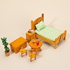 6Pcs Bear Theme Wood Bed Drawer Table Stool Miniature Ornaments PW-WG83234-02-3