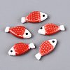 Hand Painted Fish Shaped Porcelain Beads PORC-N013-06C-1