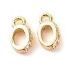 Brass Micro Pave Clear Cubic Zirconia Charms ZIRC-P094-11G-RS-2