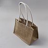 Burlap Shopping Tote Bags ABAG-WH0040-63-2
