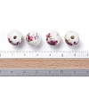 Floral Printed Porcelain Beads X-CFF042Y-5