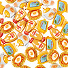 40Pcs 4 Styles Afternoon Tea Theme Opaque Resin Cabochonss RESI-TA0004-92-4