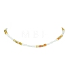 Glass Seed Beaded Necklace & Stretch Bracelet SJEW-JS01285-2
