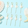 Natural Cultured Freshwater Pearl & Natural Freshwater Shell Earrings for Women EJEW-JE07275-1