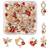 24Pcs 6 Styles Alloy Enamel Links Connector Charms ENAM-FS0002-91-1