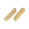 Brass Micro Pave Clear Cubic Zirconia Spacer Bars KK-Z139-11G-01-2