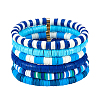 Handmade Polymer Clay Heishi Beads Stretch Bracelets Sets BJEW-JB05902-04-1