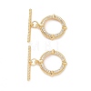 Brass Micro Pave Clear Cubic Zirconia Toggle Clasps KK-E068-VC176-2