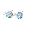 Brass Enamel Fish Stud Earrings EJEW-I322-05P-5