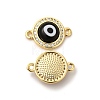 Rack Plating Real 18K Gold Plated Brass Micro Pave Clear Cubic Zirconia Connector Charms ZIRC-L102-04G-02-2