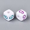 Opaque Acrylic European Large Hole Beads SACR-N020-01A-10-3