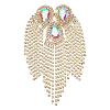 Iron with Rhinestone Tassel Rivet Epaulettes AJEW-WH0481-527B-1