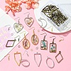 80Pcs 3 Styles Zinc Alloy Open Back Bezel Pendants with Iron Open Jump Rings with Iron Earring Hooks DIY-YW0009-29A-6