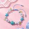 Synthetic Turquoise & Natural Howlite & Imitated Pearl Acrylic Beads Beaided Bead Bracelets BJEW-MZ00343-03-1