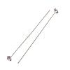Brass Micro Pave Cubic Zirconia Stud Earring Findings CU-CBA4618-01P-07-2