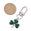 Lucky Clover Alloy Enamel Pendant Decoration HJEW-JM02502-02-3