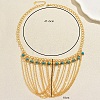 Bohemian Iron and Synthetic Turquoise Multi-Layered Tassel Bib Necklaces for Women IX0795-3