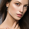 5 Pairs 5 Styles Crystal Rhinestone Leaf Dangle Stud Earrings EJEW-AN0003-54-4