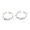 Anti-Tarnish Rhodium Plated 925 Sterling Silver Cuff Earrings EJEW-H124-05P-1