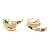 Emerald Rhinestone Claw Stud Earrings EJEW-D059-04G-02-1