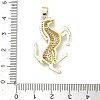Brass Micro Pave Clear Cubic Zirconia Pendants KK-P350-22G-3