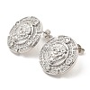 Brass Micro Pave Cubic Zirconia Stud Earrings EJEW-E600-01P-1