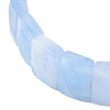 Dyed Rectangle Natural Quartz Crystal Beads Stretch Bracelets for Women Men BJEW-Z149-01J-3