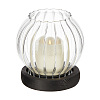 Grooved Rondelle Glass Candle Holder DJEW-WH0043-13A-1