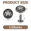 120 Bags Zinc Alloy Decorative Rivets FIND-FH0017-90A-2
