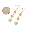 Natural Green Aventurine & Dyed Natural Malaysia Jade Dangle Earrings EJEW-JE06673-01-4