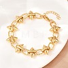 Punk 304 Stainless Steel Spiked Link Chain Bracelets for Women SA-H001-21G-1