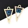 304 Stainless Steel Epoxy Resin Pendants STAS-T072-30-1