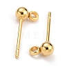 304 Stainless Steel Ball Post Stud Earring Findings STAS-Z035-01G-E-2