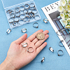 40Pcs Adjustable 304 Stainless Steel Finger Rings Components STAS-BBC0001-31-3