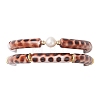 2Pcs 2 Styles Spray Painted Acrylic Beads Stretch Bracelets for Women BJEW-JB12951-3